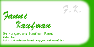 fanni kaufman business card